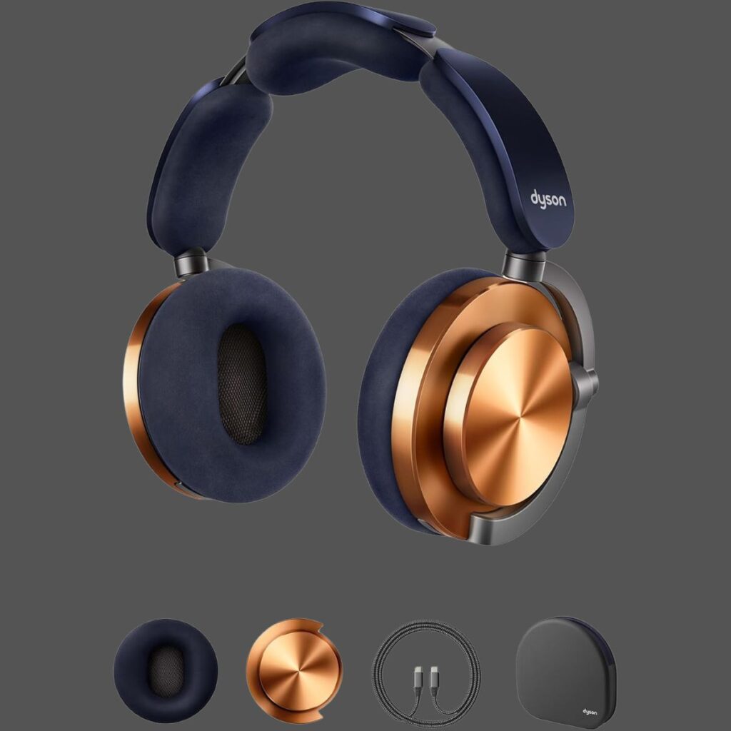 Dyson OnTrac™ Over Ear Wireless Headphones with CNC Copper design featuring premium sound quality and ergonomic comfort