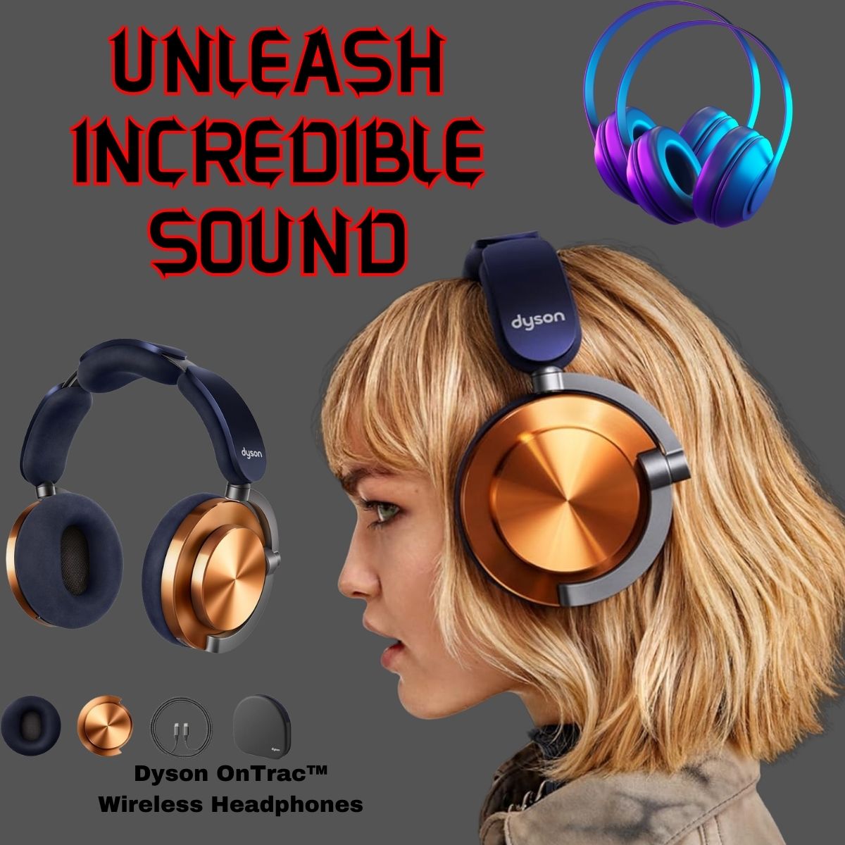 Dyson OnTrac™ Wireless Headphones showcasing premium design and superior sound quality